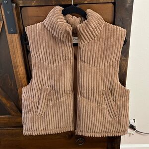 Brown Corduroy Puffer Vest